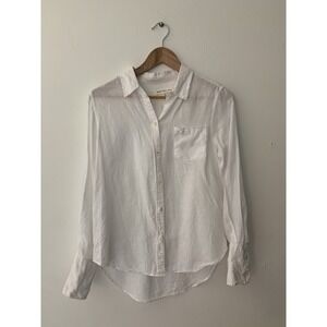 Alex Mill Long Sleeve Button Up 100% Linen Shirt Women Sz S Minimalist Coastal